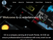 Tablet Screenshot of ccentertainmentdjs.com